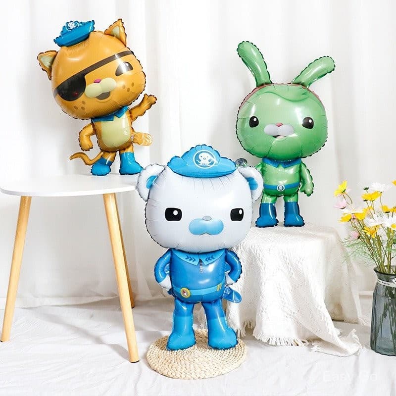 5PCS The Octonauts Balloons Cartoon Animation Captain Buck Aluminum Film Balloon Decoração De Aniversário Infantil Balão