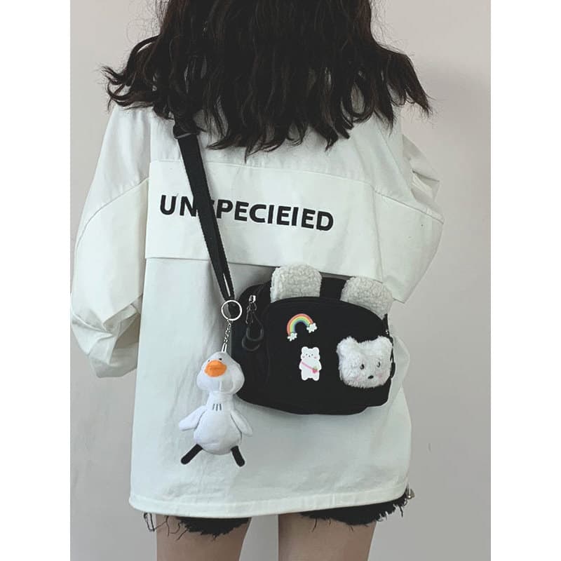 Influenciador pequeno saco feminino 2026 outono inverno novo estilo bonito menina japonês bolsa de lona Casual bolsa de