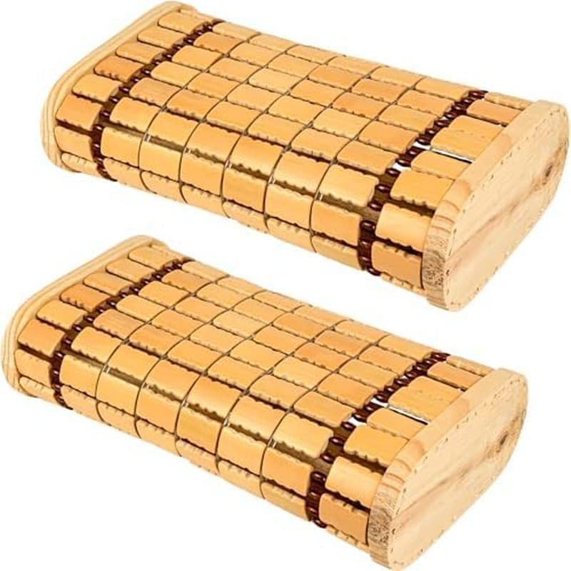 Travesseiro De Encosto De Cabeça De Bambu , 2 Pacotes , Sauna Natural , Descanso De Pescoço , Travesseiros De Madeira Fe