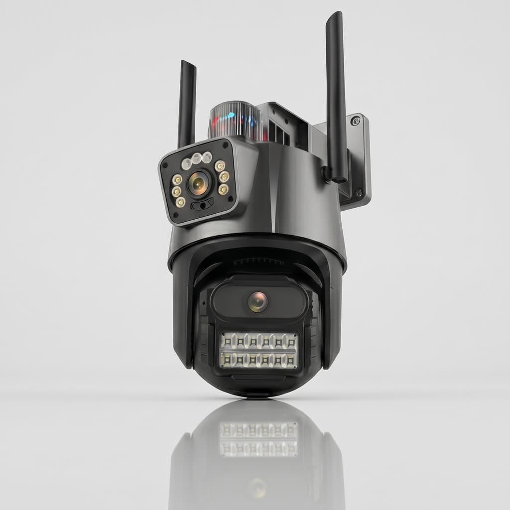 Câmera Segurança 4K Lente Dupla Wi-Fi Prova D'água Sirene Alarme 6MP Visão Noturna Colorida