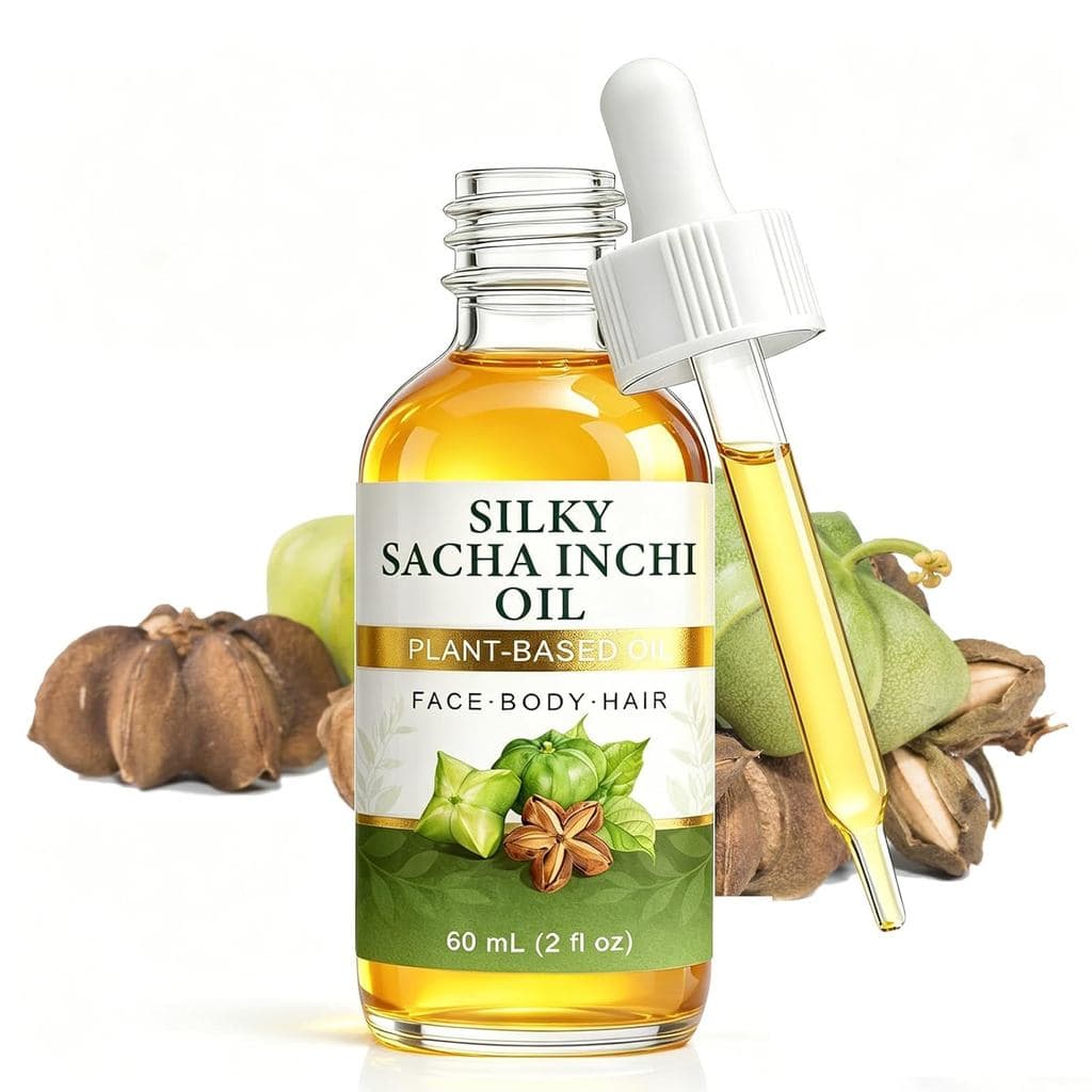 Óleo de Sacha Inchi, Óleo de Beleza Leve para Rosto, Cabelo, Corpo e Unhas, Óleo Hidratante Orgânico à Base de Plantas c