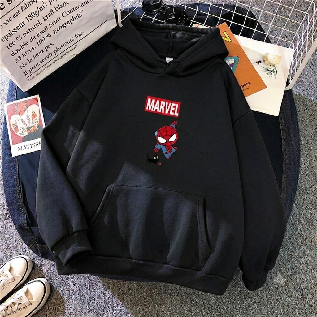 Blusa Moletom Canguru Com Capuz Inverno Masculino e Feminino Algodão Aranha Promoção Unissex