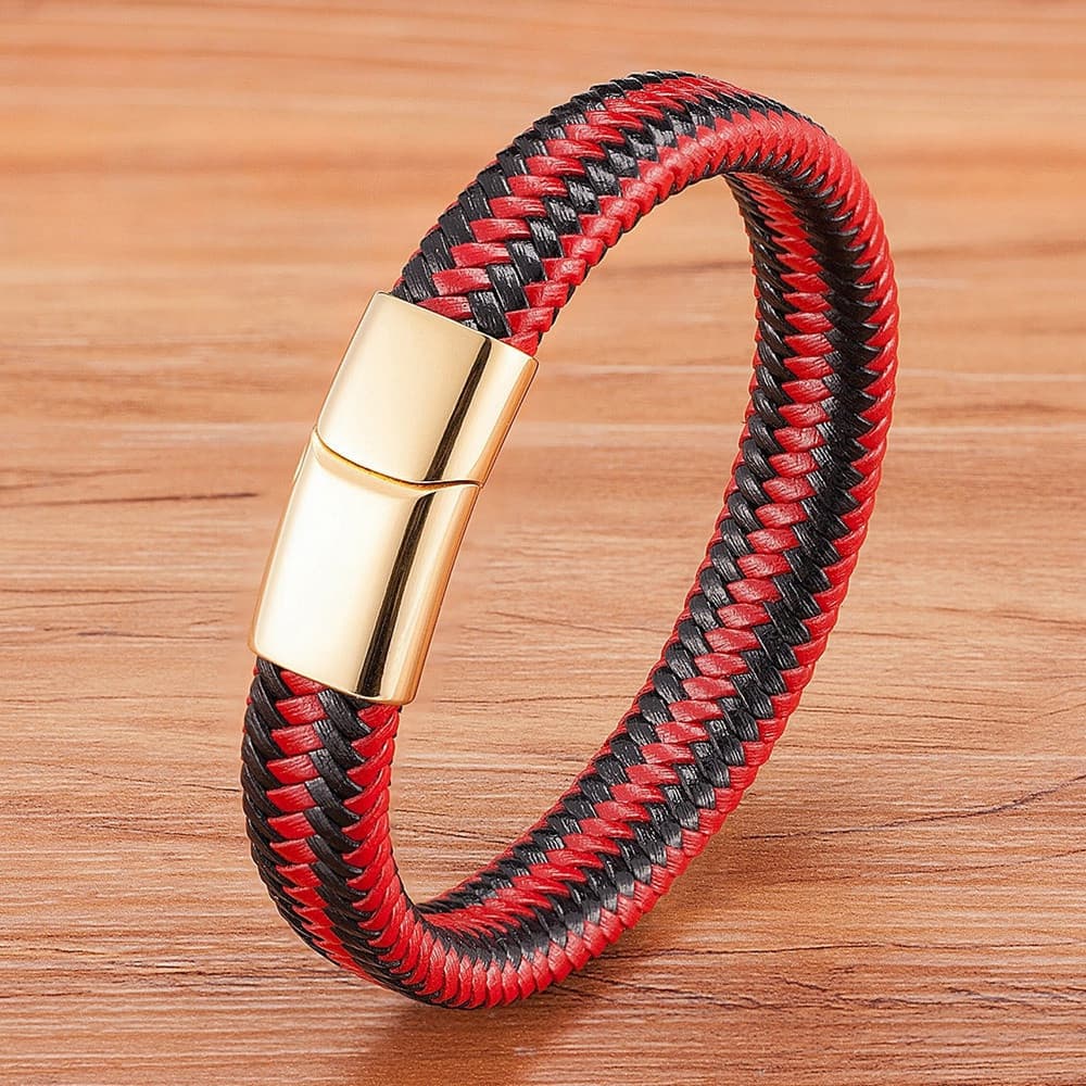 Pulseira De Couro Masculina Clássica Com Botão De Aço Inoxidável , Seleção De 6 Cores , Acessórios De Luxo , Presente