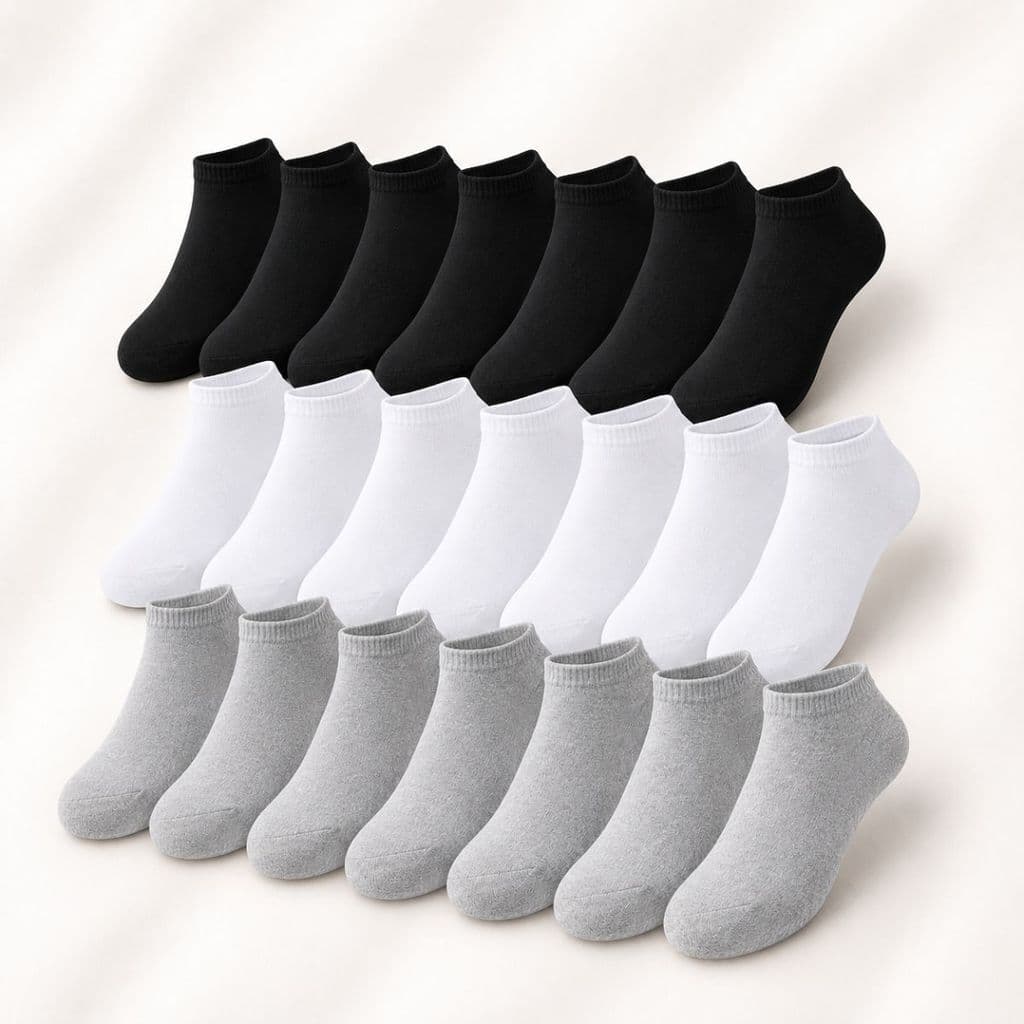 Kit 12  Pares Meias Cano Baixo Masculina Feminina Macia Antiodor