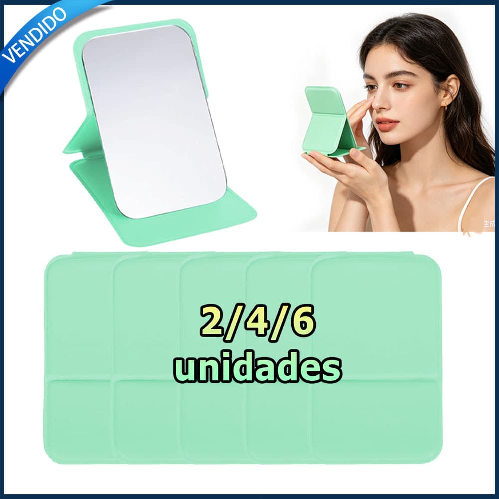 2/4/6x Verde Mini espelho dobrável espelho de maquiagem espelho portátil presente para festas espelho de bolso