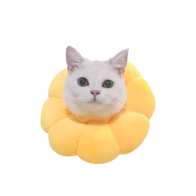 Coleira Elizabeth para Gato com Estampa de Girassol, Protetor de Pescoço Anti-Arranhões e Anti-Lambidas