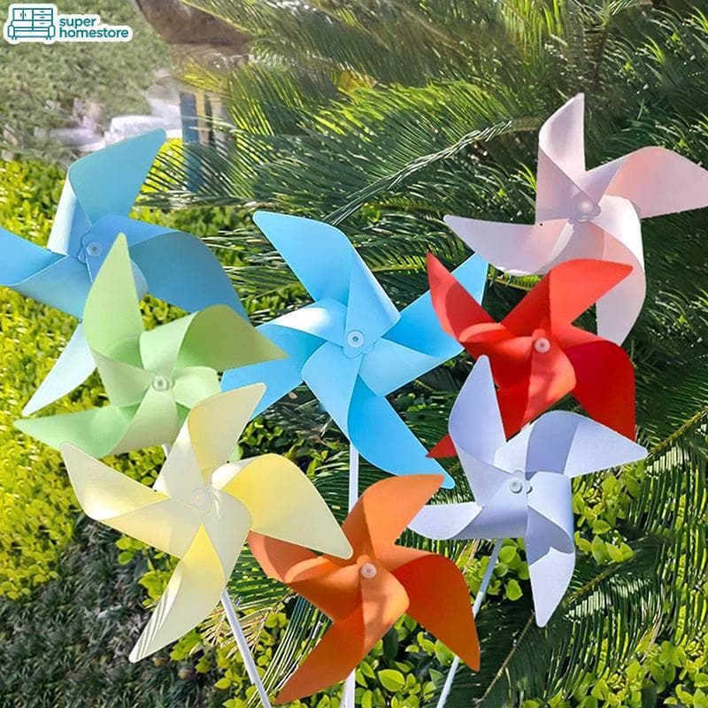 SUPER 10 Unidades DIY Artesanal Ao Ar Livre ﻿ Catavento Decorativo Colorido 4 Folhas Moinho De Vento De Papel Para Quint