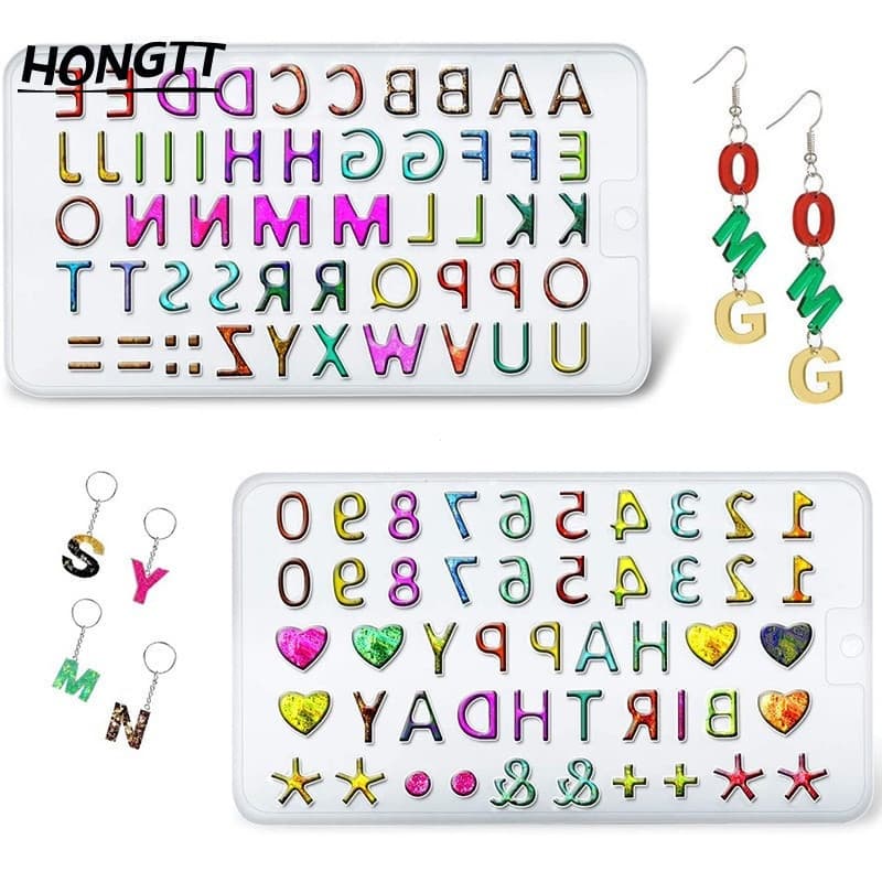 Número Do Alfabeto 26 Inglês Carta Pingente digital Molde De Resina Silicone DIY Fazer Jóias Keychain