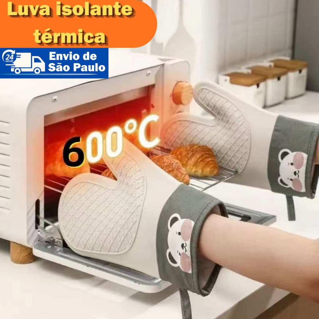 1Par ou 1 Unidadade Luvas Isoladas Anti-Queimadura Silicone Espessado Cozinha Assar  Forno Especial