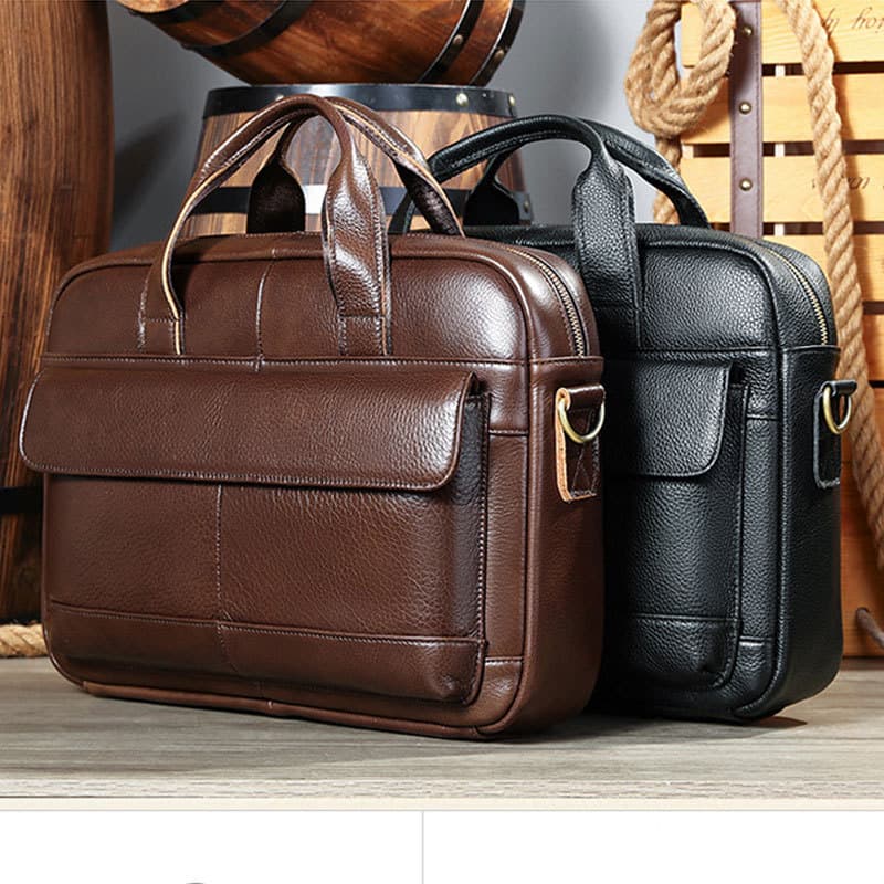 Bolsa de couro Casual comércio exterior maleta masculina couro genuíno grande capacidade computador negócios S