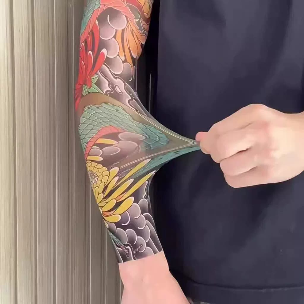 Não-marcação Ultra-fino tatuagem flor braço manga de gelo verão nicho Anti-ultravioleta gelo seda protetor solar ao ar l