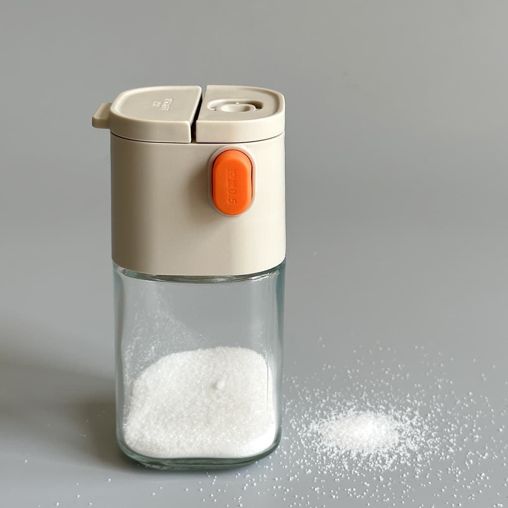 Saleiro quantitativo tempero garrafa dois-em-um MSG grânulo pimenta em pó à prova de umidade selado tempero Jar saleiro
