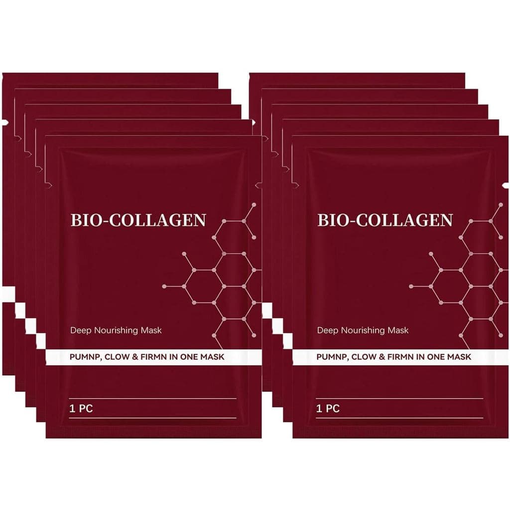 Máscara Facial de Bio Colágeno, Máscara Antirrugas, Hidratação Profunda e Pele de Vidro, Reduz Linhas Finas e Rugas, Fór