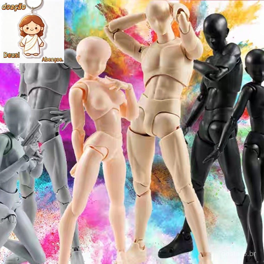 SHF Figuras Manequim SHFiguarts Corpo Kun Body Chan Preto Cor Laranja Ver PVC Ação Figura Colecionável Boneca
