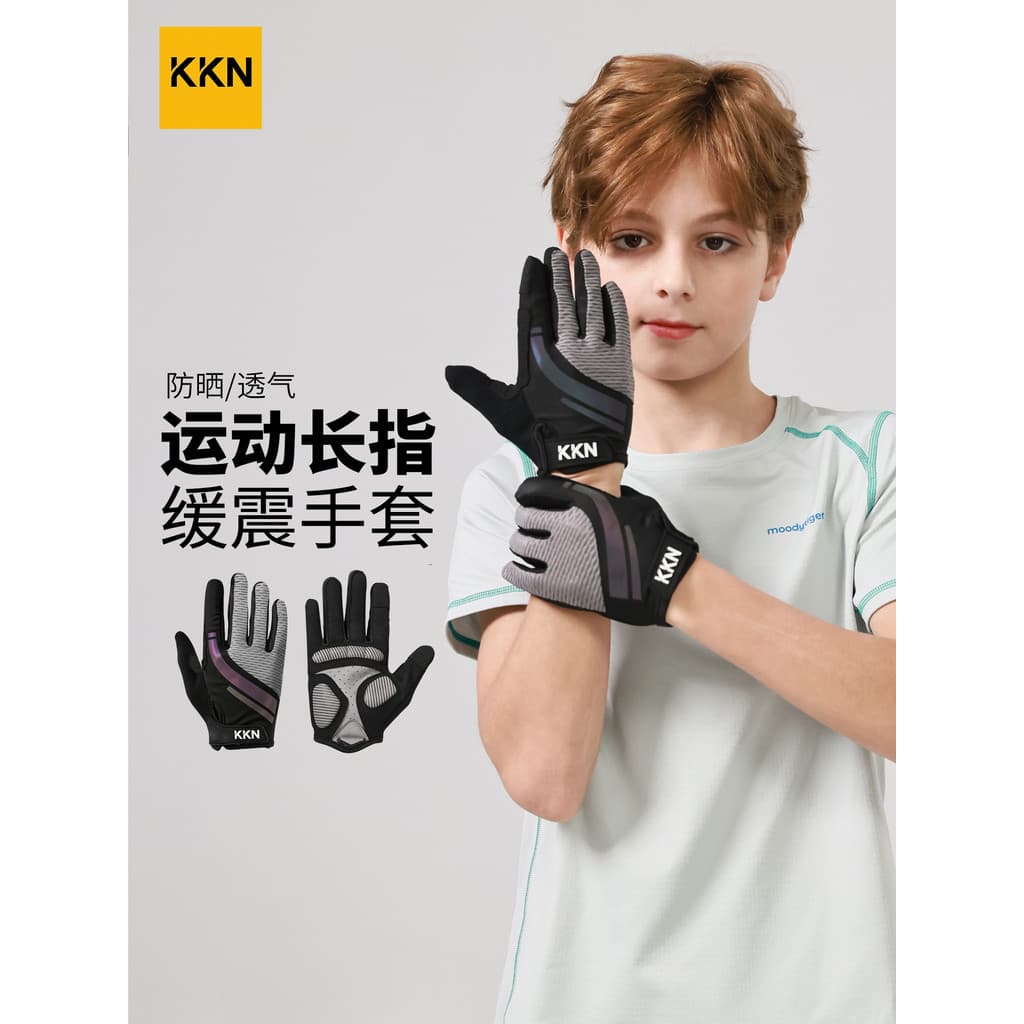 KKN luvas esportivas infantis amortecimento Spartan ciclismo montanhismo dedo cheio verão estilo fino protetor solar leg