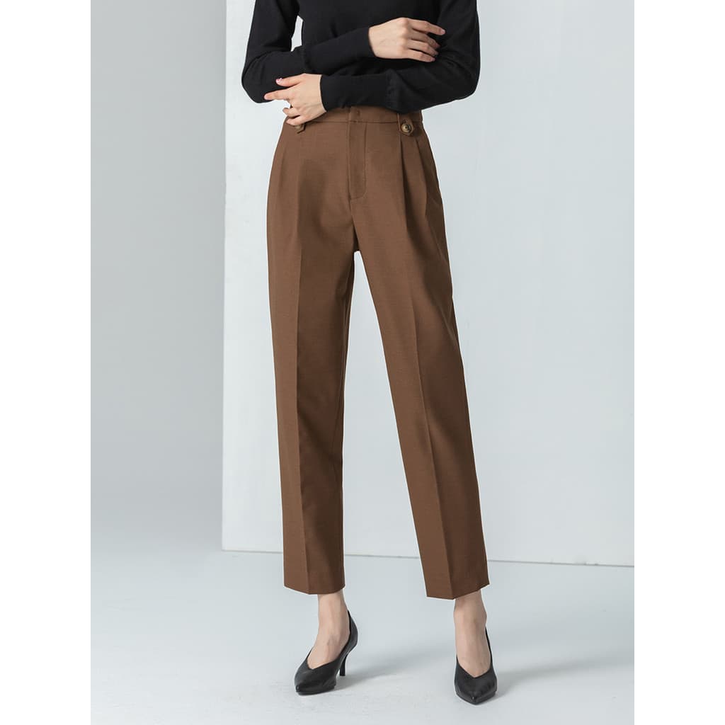 Calças de terno femininas até o tornozelo 2026 verão novo estilo High-End temperamento Drape mais magro olhar calças fem