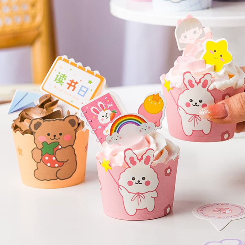 Copo de bolo fofo Muffin copo de papel tridimensional resistente a altas temperaturas molde de cozimento doméstico forno