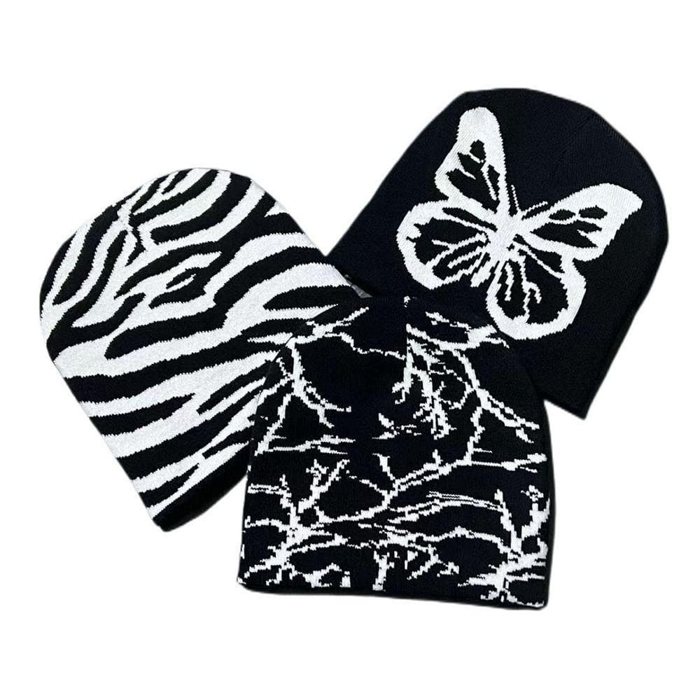 Gorro de Tricô, Beanie Quente de Lã Acrílica, Boné Gótico Y2k Ins Hip Hop para Atividades ao Ar Livre