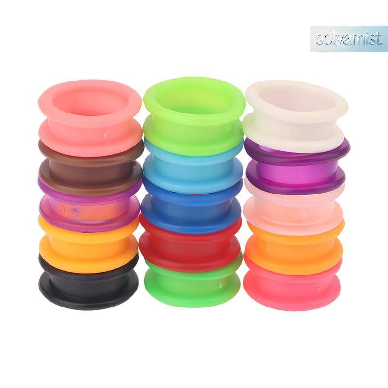 10 Pçs Profissional Barbeiro Tesouras De Cabelo Tesoura Anéis De Dedo Apertos Inserções Anel De Silicone Macio Para Barb