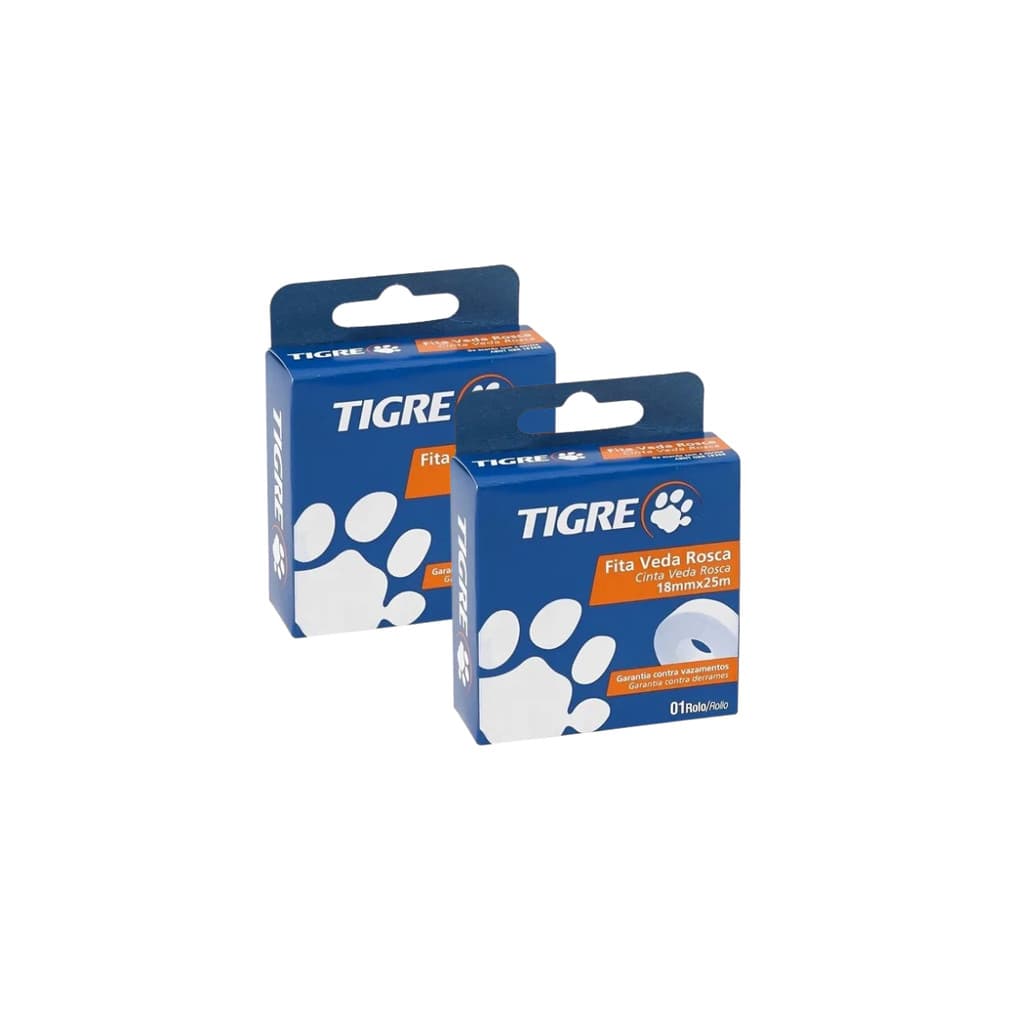 KIT COM 2 TIGRE FITA VEDA ROSCA 18X10MTS 54501854