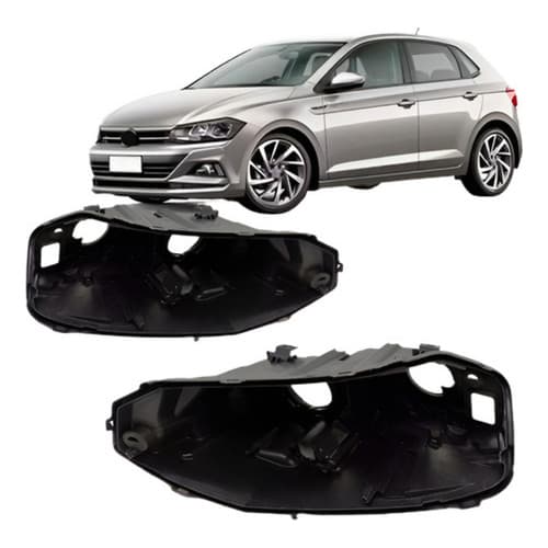 Par Carcaça Farol Vw Polo 2018 2019 2020 2021 2022