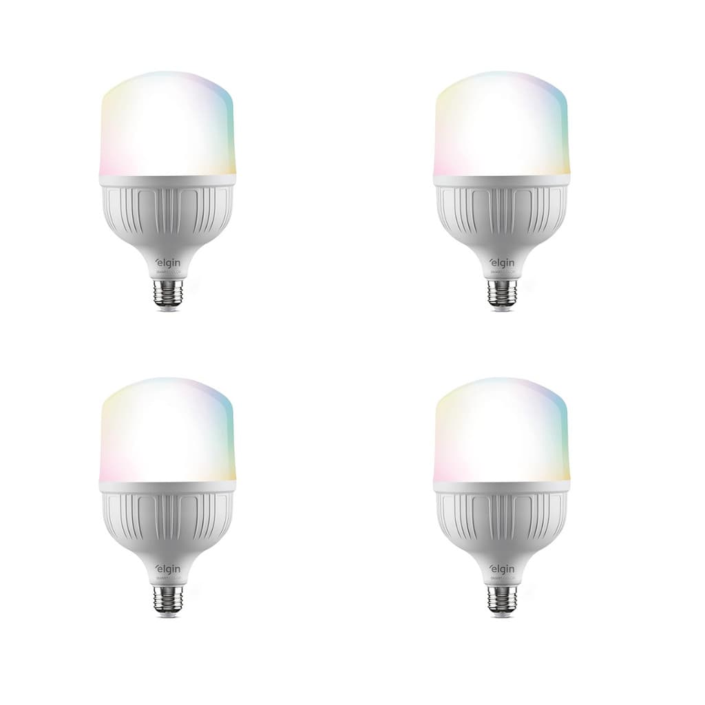 Kit com 4 Lampadas Wifi Inteligente Led 30W Bivolt Elgin