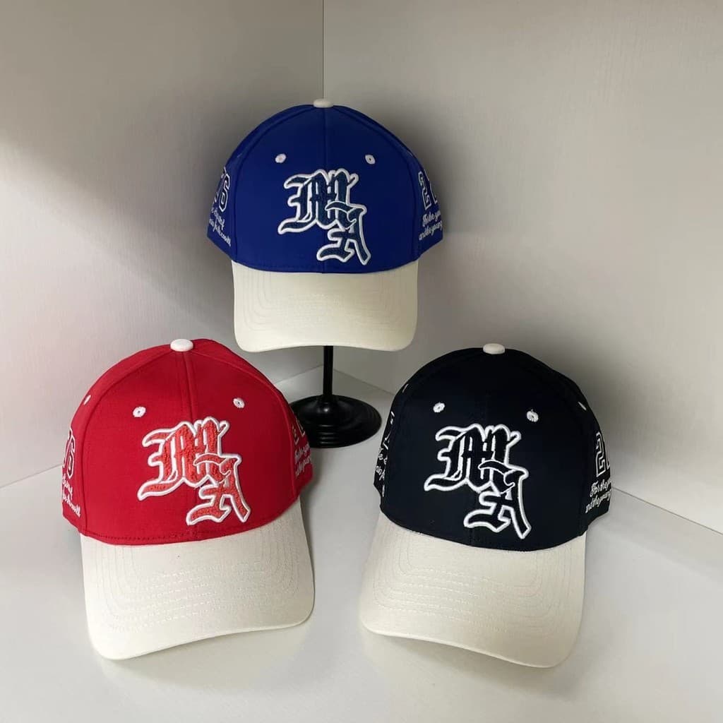 American Street Wear Amri Letter Bordado Cor Combinando Boné De Beisebol Chapéu De Sol Ao Ar Livre Repicado Aba Curva