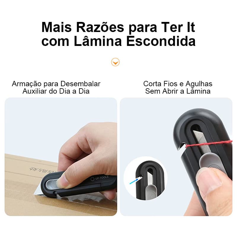 Estiletes Profissionais Retráteis com Lâmina Afiada - Papelão e Cartão para Encomendas, artesanato e Escritório