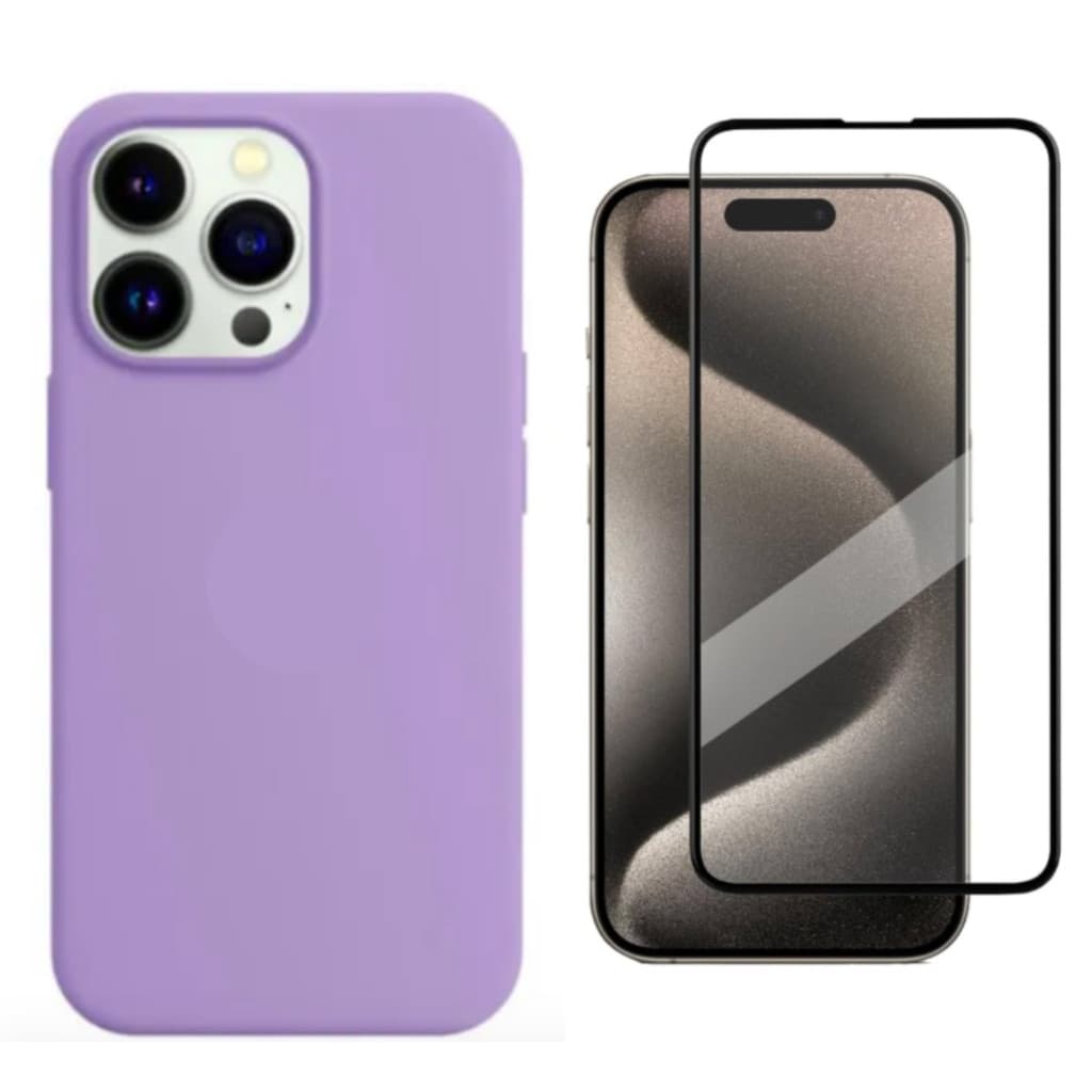 Capa Capinha Para iPhone 14 Lilás Aveludado + Película 3D