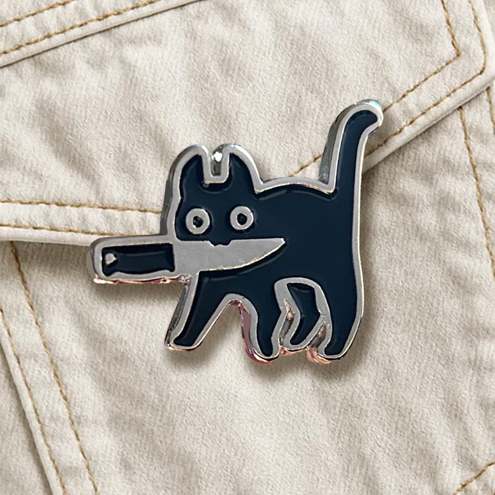 Pin de Metal Gato Psicogato Broches para Mochila