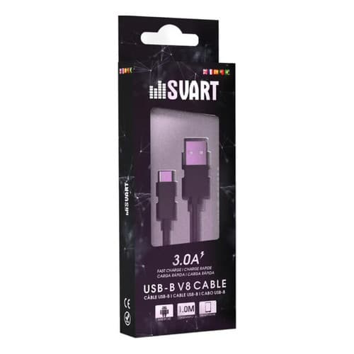 Cabo Turbo 3.0a 1 Metro Micro-usb V8 Carregar Celular Dados Cor Preto