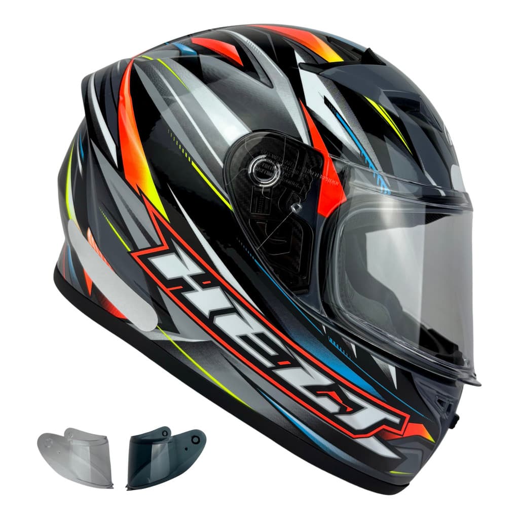 Capacete Helt Polar Race Spikes C 2 Viseiras Cristal E Fumê