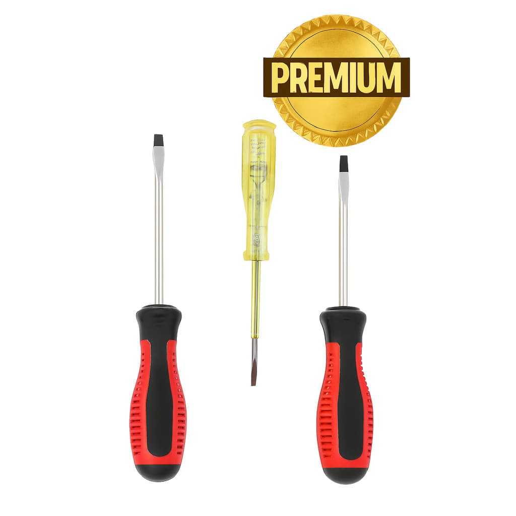 Kit de Ferramentas Jogo de Chaves  Chave de Fenda + Chave Phillips + Testador de Voltagem