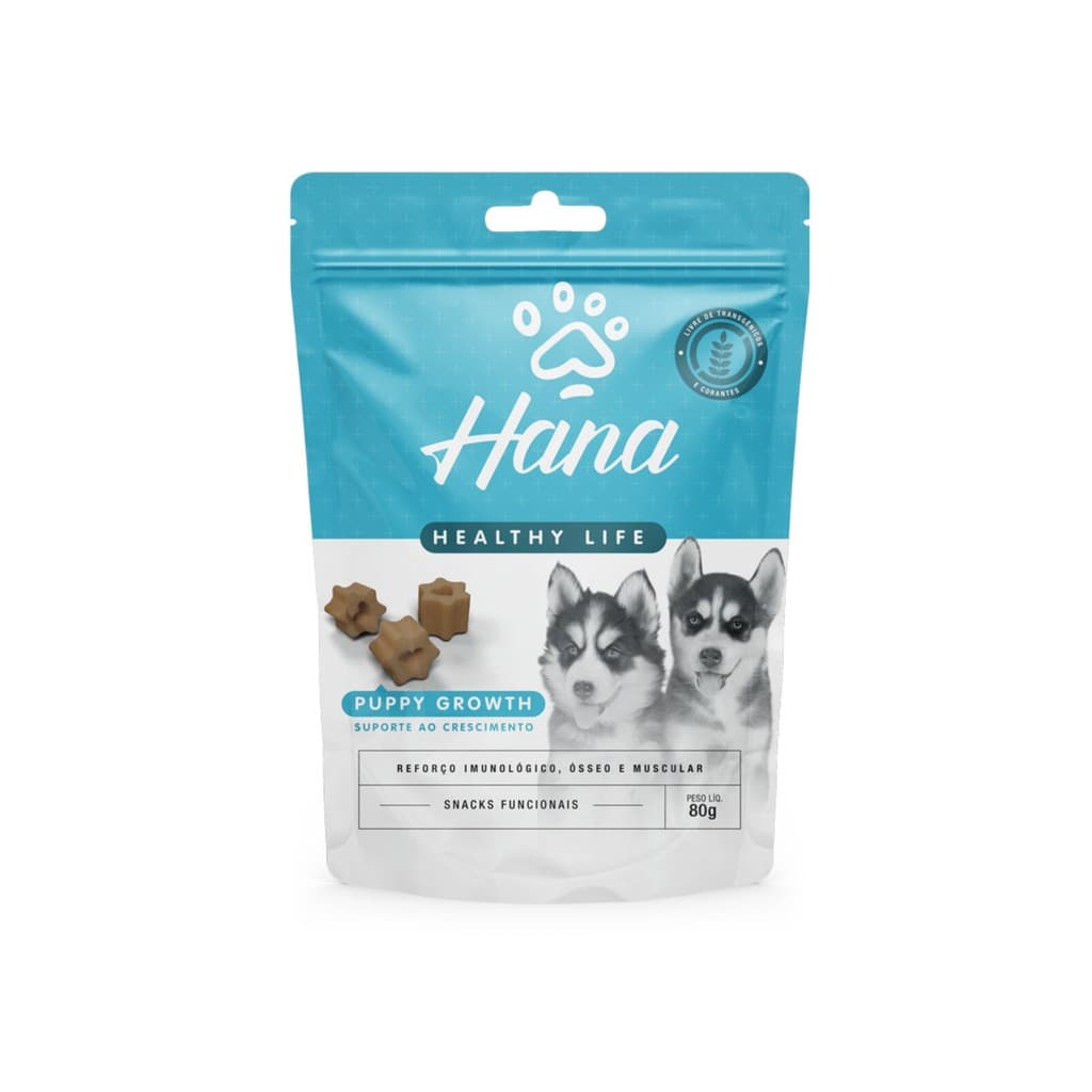 Snack Hana Healthy Life Puppy Growth para Cães 80g