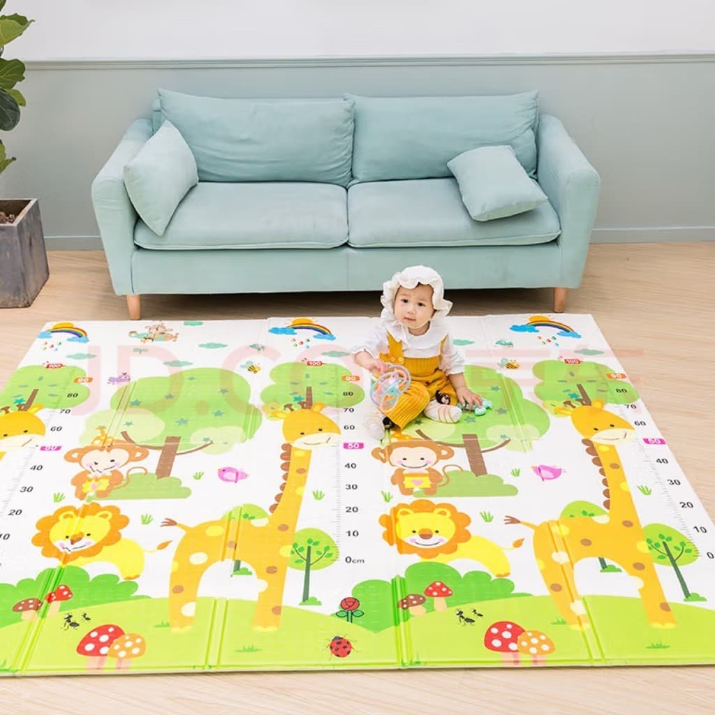 Tapete De Atividade Bebe Tatame Infantil Saquinho de Viagem 200x180cm Bebê Dupla Face Emborrachado