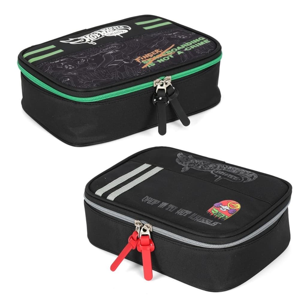 Estojo Box Juvenil Escolar Hot Wheels