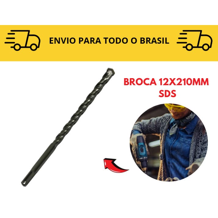 Kit SDS Para Martelete / Impacto / Brocas encaixe 12mm Rompedor