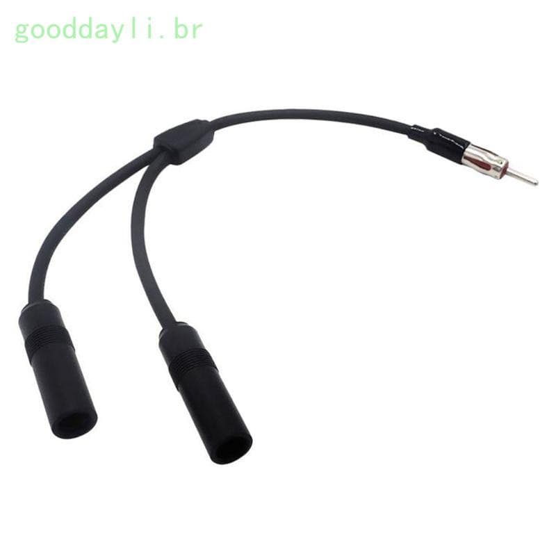 Adaptador Antena Carro GOO Plugue Alumínio 1 Para 2 Cabos Extensão