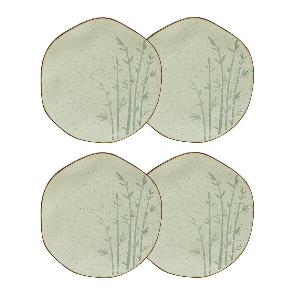 Conjunto 4 Pratos Rasos 27,5 cm Ryo Bambu Porcelana Oxford