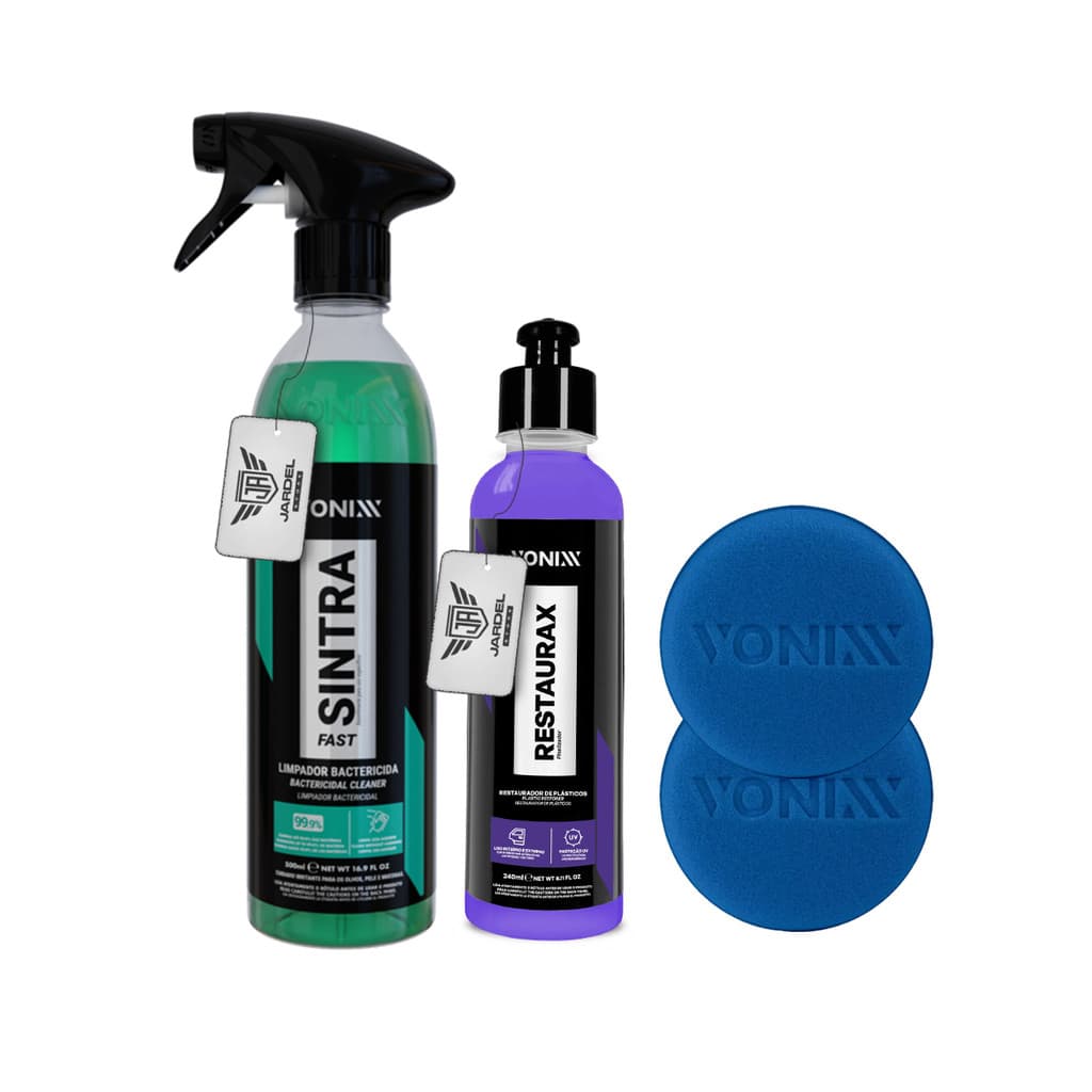 Kit Limpador Restaurador Plastico Sintra Fast Restaurax 2 Aplicador Vonixx