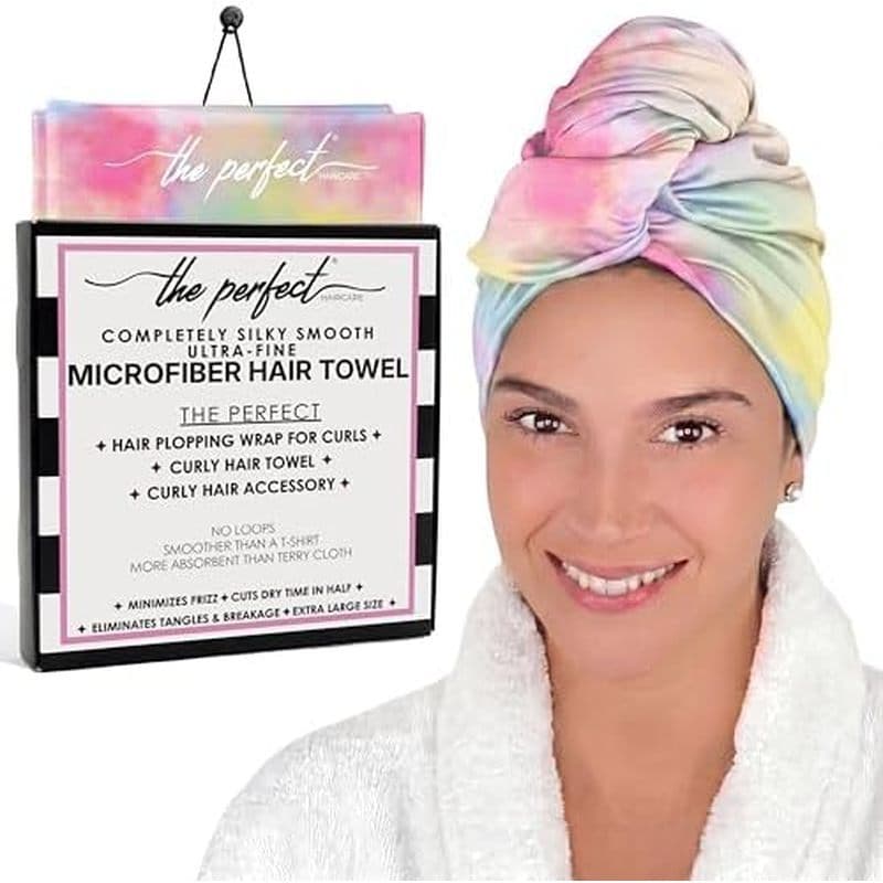 Toalha De Cabelo De Microfibra Para Mulheres – Grande De Secagem Rápida Com Clipe Patenteado Anti-Frizz , Super Absorven