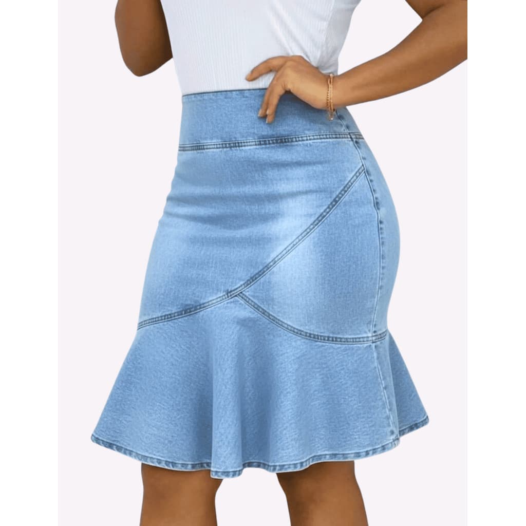 Saia Jeans Evangelica Esmaecido Bahia Moda