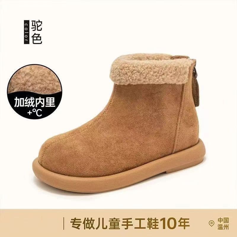 Meninas sapatos botas de neve mais veludo 2025 novo estilo botas de inverno crianças botas curtas outono inverno sapatos