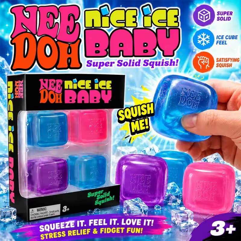 4 Pacote NeeDoh Agradável Gelo Bebê Tnie Squishy Cubo De Brinquedos Legal Gatos Conjunto Super Macio Squish Alívio Do Es