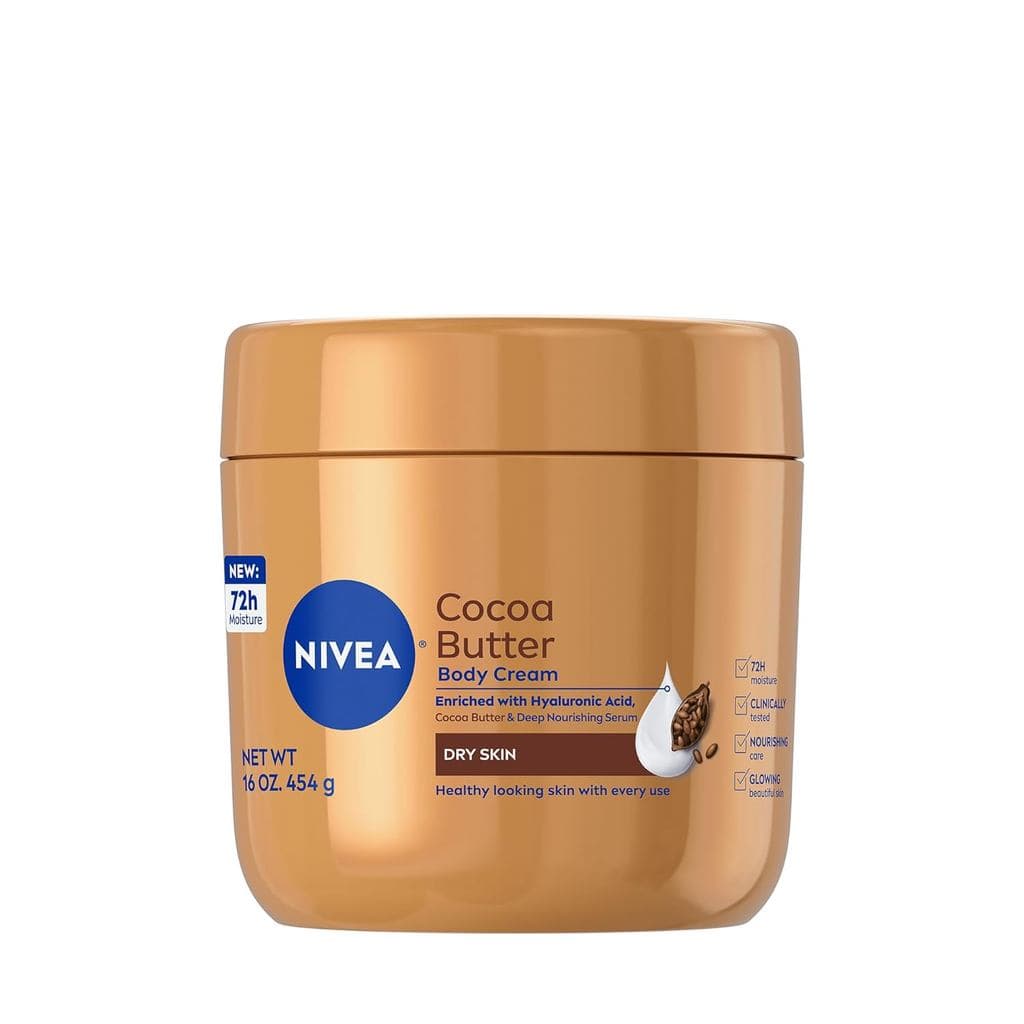 Creme Corporal de Manteiga de Cacau com Sérum de Nutrição Profunda, Creme de Manteiga de Cacau para Pele Seca, Pote de 1