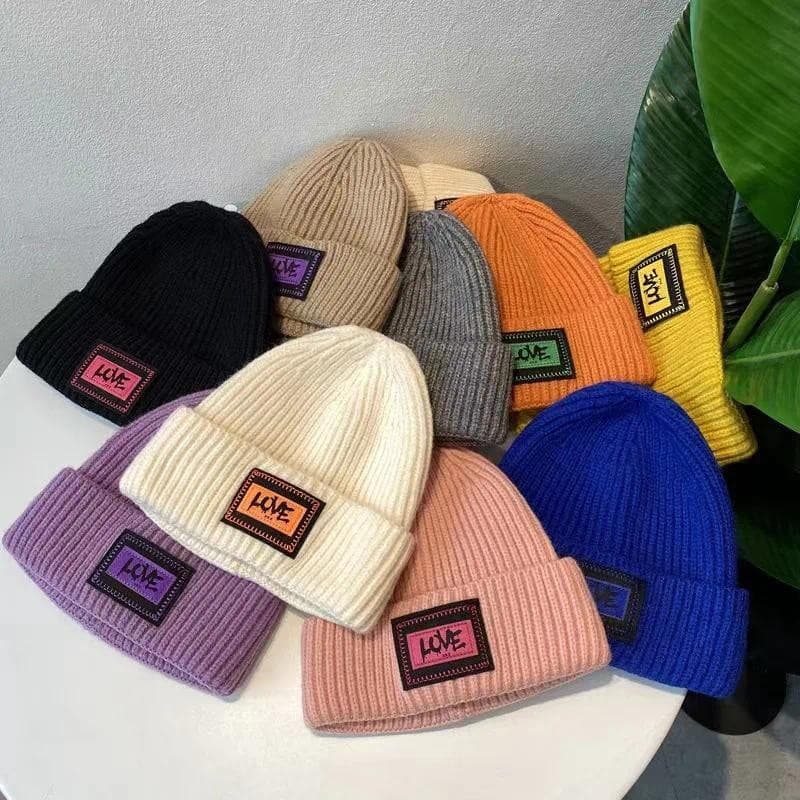 Crianças Meninas Chapéus Bonitos Gorros De Malha De Lã Cor Sólida Inverno Quente Bonés Para Meninos Elástico Pulôver Bon