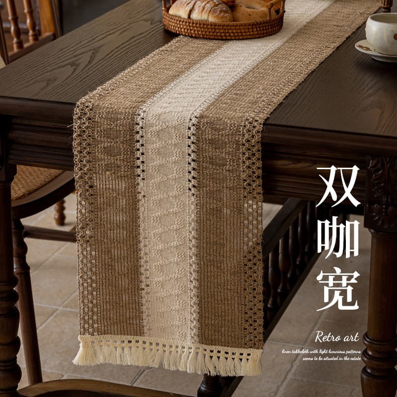 Japonês simples tecido algodão linho corredor de mesa High-End luz luxo mela estilo alemão pano de mesa tira longa toalh