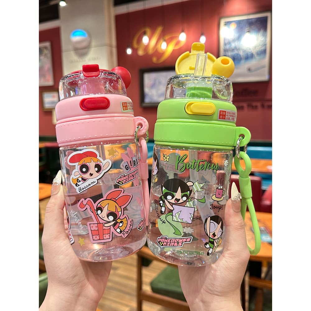 Bonito Powerpuff meninas tritan copo de palha de qualidade alimentar crianças estudantes de alto valor escola dedicado c