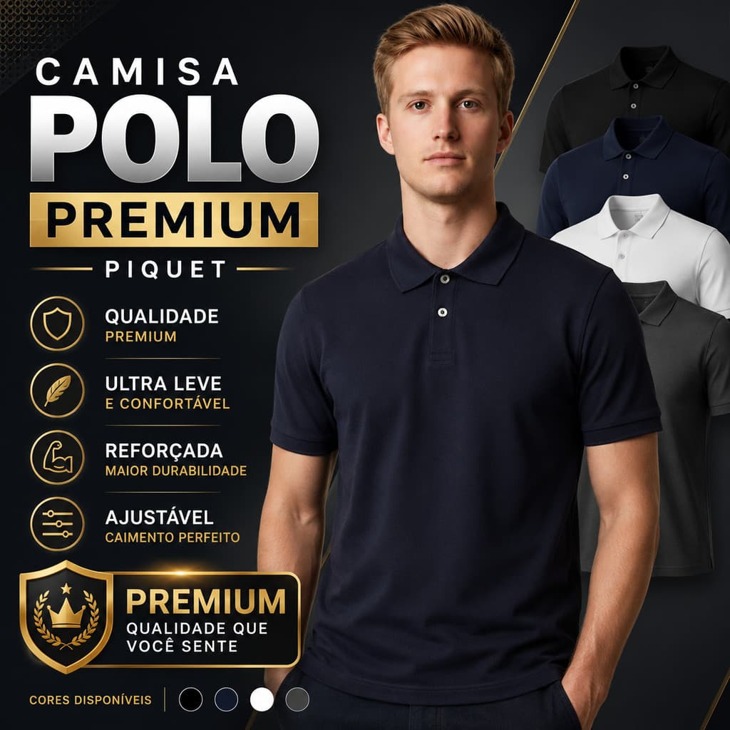 Camisa Polo Lisa Masculina Unissex Premium Piquet