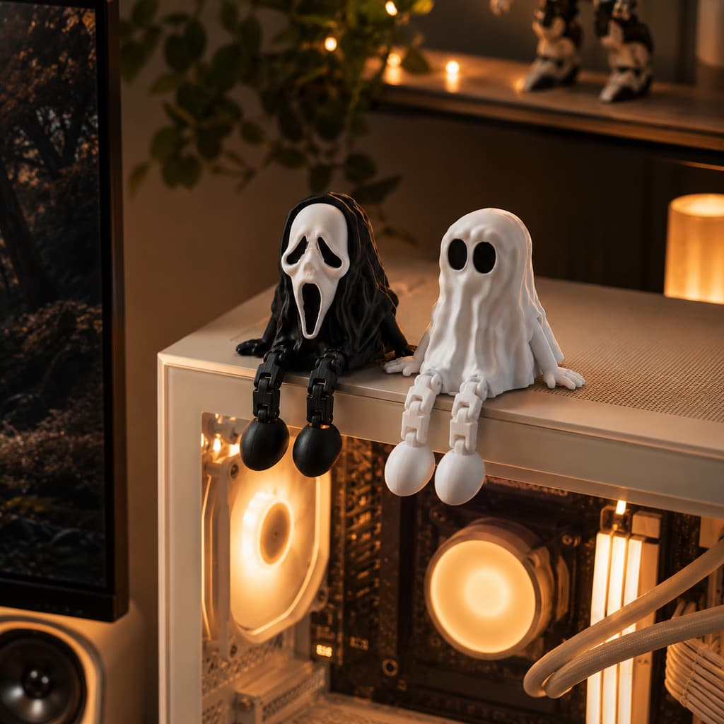 Kit Fantasmas Halloween Articulados Decorativos Ghost Halloween Para PC Gamer Mesa Setup